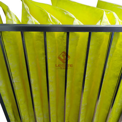 فیلترهای تصفیه کننده هوا ، ذوب شده مصنوعی 595 میلی متر ، فیلتر کیسه F7 زرد